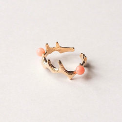 ピンクコーラル／イヤーカフ／珊瑚／サンゴ　春夏／海 1枚目の画像