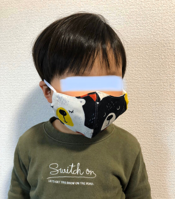 手作り布マスク／立体型/子どもマスク／2枚セット 3枚目の画像