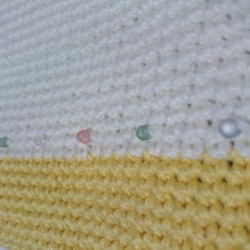 手編みのシンプル+ビーズポーチ　ブルー 3枚目の画像