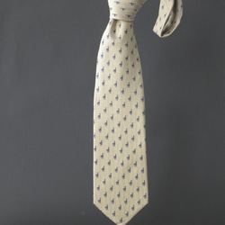 「京織」干支ネクタイ/シルク100％　午　ベージュ 1枚目の画像