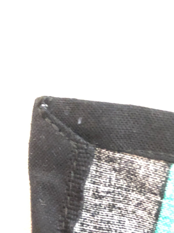 SALE(40%off)専用バンド付き あずま袋のエコバッグ（市松　緑×黒)） 7枚目の画像