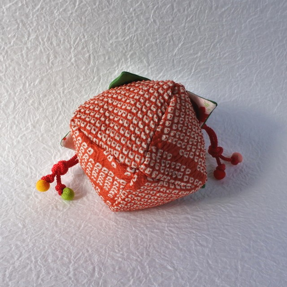 赤い絞りの　イチゴ　ポーチ　sso-4 3枚目の画像
