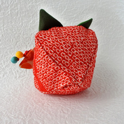 赤い絞りの　イチゴ　ポーチ　ssr-4 6枚目の画像