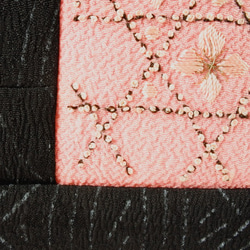 古布紬と日本刺繡の縮緬巾着 a-1　 9枚目の画像