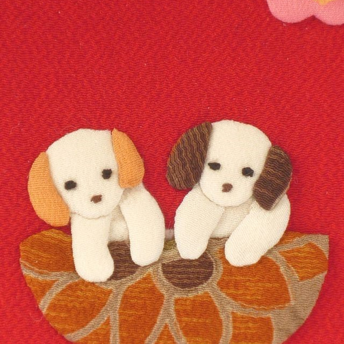 羽子板飾りうさぎ椿押し絵ちりめん細工