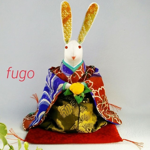 古布ちりめんのうさぎさん雛人形b ひな人形・雛飾り FUGOWEST 古布ちりめんのうさぎさん雛人形b ひな人形・雛飾り FUGOWEST