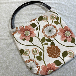 くたっとまる bag・花柄・くったり・A4・生成・コーラルピンク・アースカラー 3枚目の画像