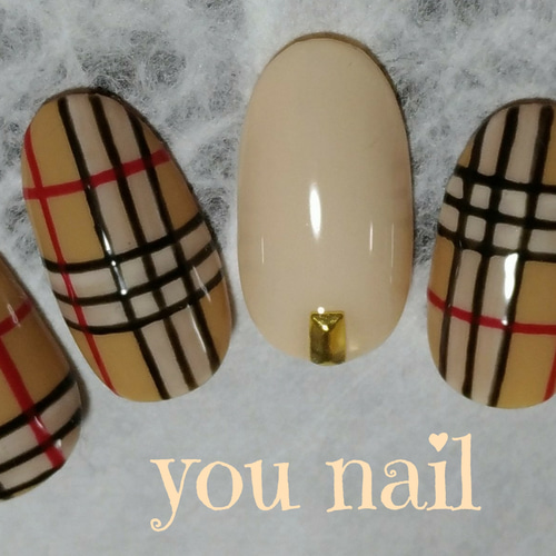バーバリーチェック風ネイル ネイルチップ（つけ爪） you-nail 通販 