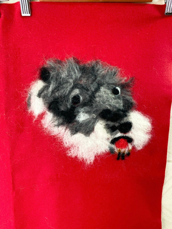 【大幅値下げ‼】羊毛フェルト刺繍 フェルトシート 加工自由 ミニチュアシュナウザー k00483 3枚目の画像