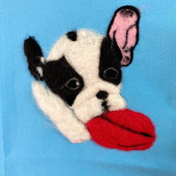 【大幅値下げ‼】羊毛フェルト刺繍 フェルトシート 加工自由 ボストンテリア k00482 3枚目の画像