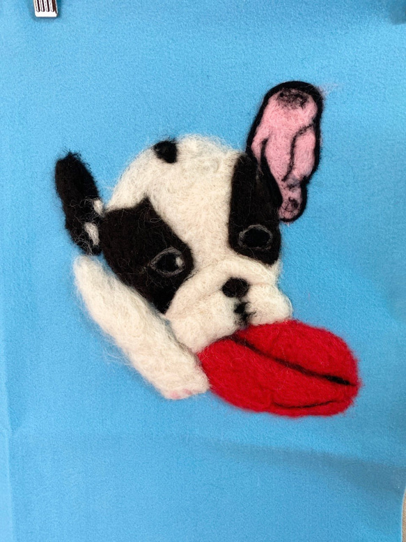【大幅値下げ‼】羊毛フェルト刺繍 フェルトシート 加工自由 ボストンテリア k00482 3枚目の画像