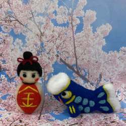 ぷっくり特大❣️鯉のぼり　羊毛フェルト　ハンドメイド　インテリア　雑貨　羊毛　飾り ぷっくり特大❣️鯉のぼり 羊毛フェルト ハンドメイド