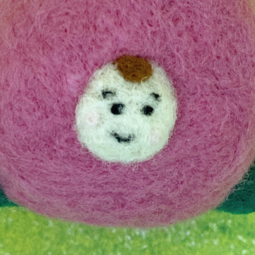 羊毛フェルト 桃から生まれたももすけくん k00652 羊毛フェルト
