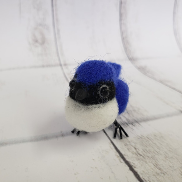 羊毛フェルト　ミニ　オオルリ　青い鳥　手のり　ブルー　小鳥　 k00689 3枚目の画像