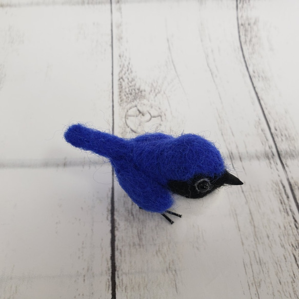 羊毛フェルト　ミニ　オオルリ　青い鳥　手のり　ブルー　小鳥　 k00689 4枚目の画像