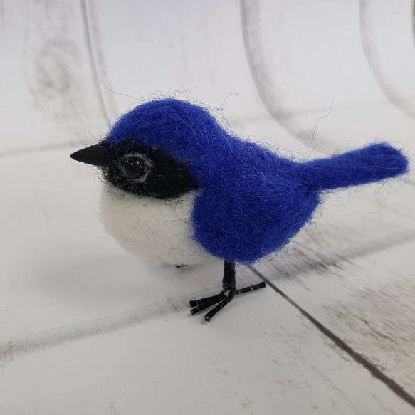 羊毛フェルト　ミニ　オオルリ　青い鳥　手のり　ブルー　小鳥　 k00689 7枚目の画像