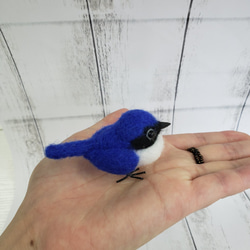 羊毛フェルト　ミニ　オオルリ　青い鳥　手のり　ブルー　小鳥　 k00689 8枚目の画像