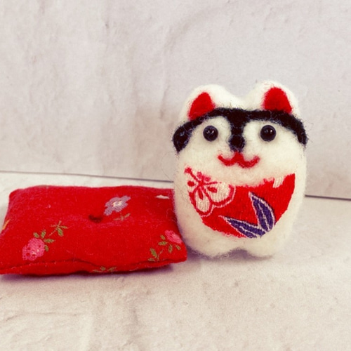 羊毛フェルトマスコット ほのぼの狛犬くん 【オーダー相談可能です
