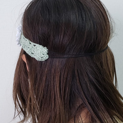 【売り切れ】レース編みのお花のヘアバンド 髪飾り k00508 3枚目の画像
