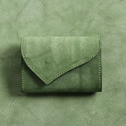〈受注制作〉カードメインのコンパクト財布 （緑） 1枚目の画像
