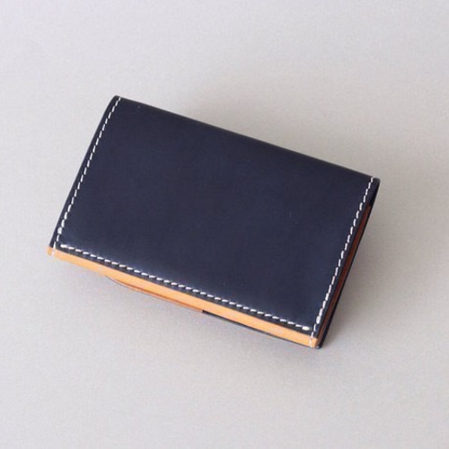 受注制作＞イタリアンレザーのバイカラー名刺入れ 名刺入れ・カード