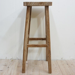 カウンタースツール ハイスツール 古材 オールドチーク材のハイスツール スクエアタイプ 30SQH 無垢材の椅子 2枚目の画像
