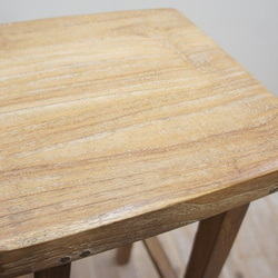 カウンタースツール ハイスツール 古材 オールドチーク材のハイスツール スクエアタイプ 30SQH 無垢材の椅子 7枚目の画像