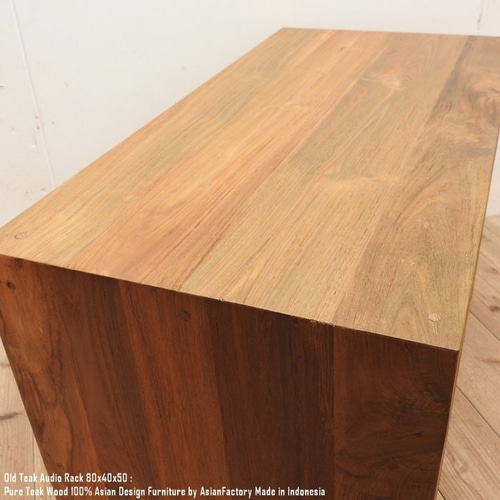 オールドチーク無垢材 オーディオラック 幅80cm × 奥行40cm × 高
