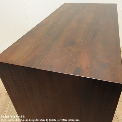 オールドチーク無垢材 オーディオラック 幅80cm × 奥行40cm × 高 オールドチーク無垢材 オーディオラック 幅80cm × 奥行40cm × 高