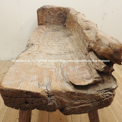 一点物 オールドチークベンチ 118cm 総無垢材 スツール 屋外 ウッドベンチ 木製ベンチ 長椅子 木製椅子 10枚目の画像