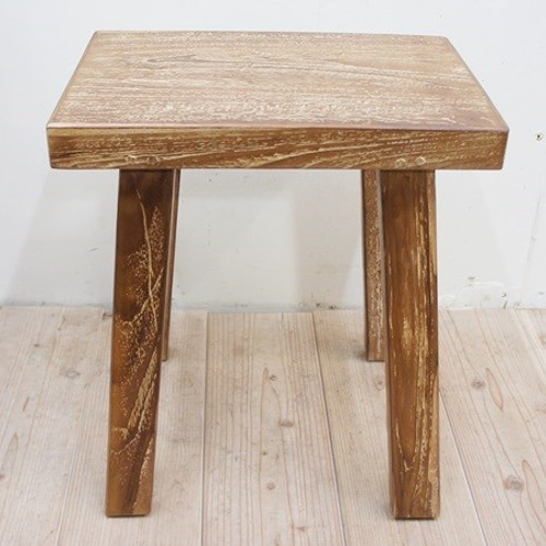 オールドチーク材のスツール 幅35cm×高さ40cm チークの古材を使った