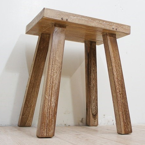 オールドチーク材のスツール 幅35cm×高さ40cm チークの古材を使った