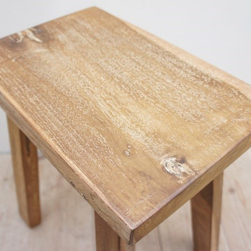 オールドチーク材のスツール 幅35cm×高さ40cm チークの古材を使った