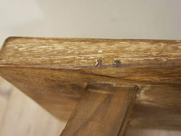 古材 一枚板 オールドチークのスツール 100cm 無垢材のスツール チーク材の椅子 9枚目の画像