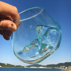 1点物 吹きガラスと天然木のオブジェMNr1 金魚鉢 メダカ 水槽 アクアリウム テラリウム コケリウム 花瓶 4枚目の画像