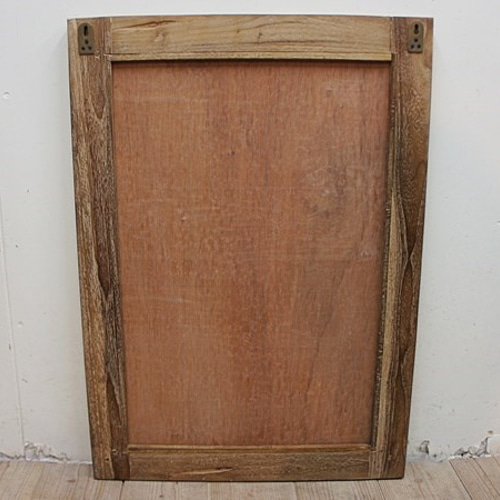 オールドチーク材のミラー 70cm×50cm 壁掛け鏡 チーク無垢材