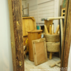 オールドチーク材のミラー 170cm×45cm 姿見鏡 ナチュラル 古材フレーム 無垢材 古木 8枚目の画像