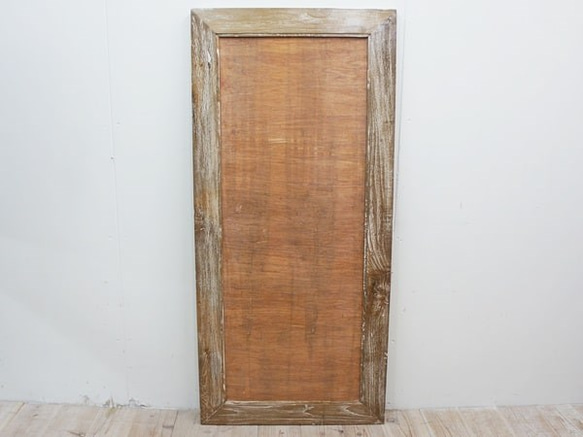 オールドチーク材のミラー 130cm×60cm WW 姿見鏡 ホワイトウォッシュ 無垢材フレーム 古木 ハンドメイド 5枚目の画像