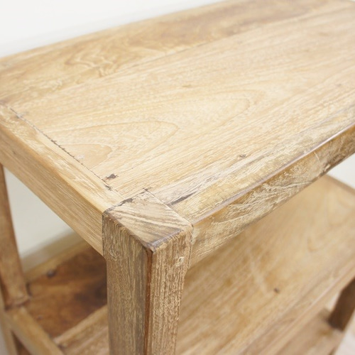 オールドチーク材の4段ラック 幅60cm 奥行30cm 高さ100cm フリーラック