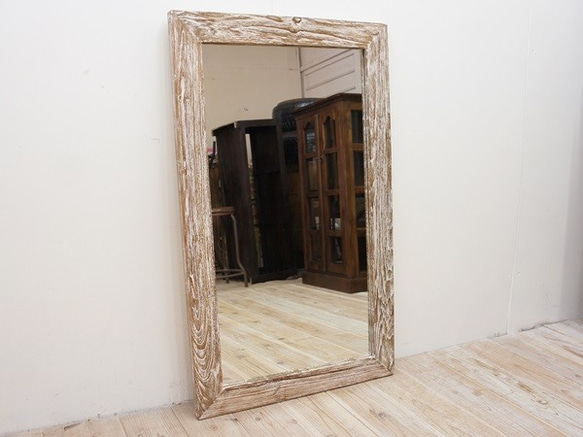 チーク無垢木ミラー チーク無垢木ミラー