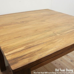 オールドチーク無垢材 ダイニングテーブル スクエア 80cm×80cm ナチュラルブラウン NA 正方形 7枚目の画像