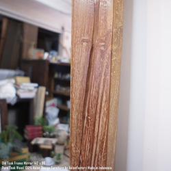 オールドチーク材のミラー 140m×80cm 姿見鏡 古材フレーム 無垢材 古木 5枚目の画像