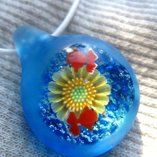 フロスト花柄ガラス金魚鉢 フロスト花柄ガラス金魚鉢 金魚鉢S-001 of