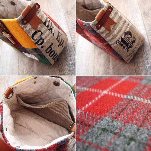 スカーレット極美品　beauty&youth ハリスツイード　パッチワーク スカーレット極美品 beauty&youth ハリスツイード パッチワーク