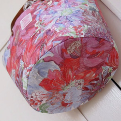 リバティ ピンクのマリーナ・シーフラワー コロンとした丸底バッグ バケツ型 8枚目の画像