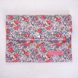リバティ 母子手帳ケース クレア・オード/ピンク B6サイズ マルチケース 1枚目の画像