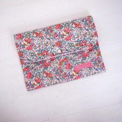 リバティ 母子手帳ケース クレア・オード/ピンク B6サイズ マルチケース 3枚目の画像