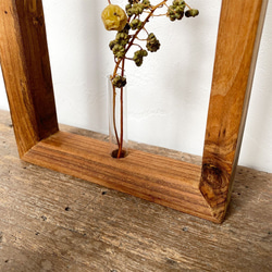 【2点セット】花瓶 No.11 フラワーベース & Sサイズ 木製 一輪挿し ガラス 試験管付き ドライフラワー 5枚目の画像