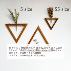 [2 件組] 壁掛式三角單花瓶木質 SS + S 號乾花瓶花底座 第2張的照片