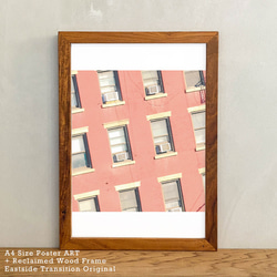 ポスター アート A4 + ポスターフレーム 木製 「Apartment Life - ニューヨーク マンハッタン」 1枚目の画像